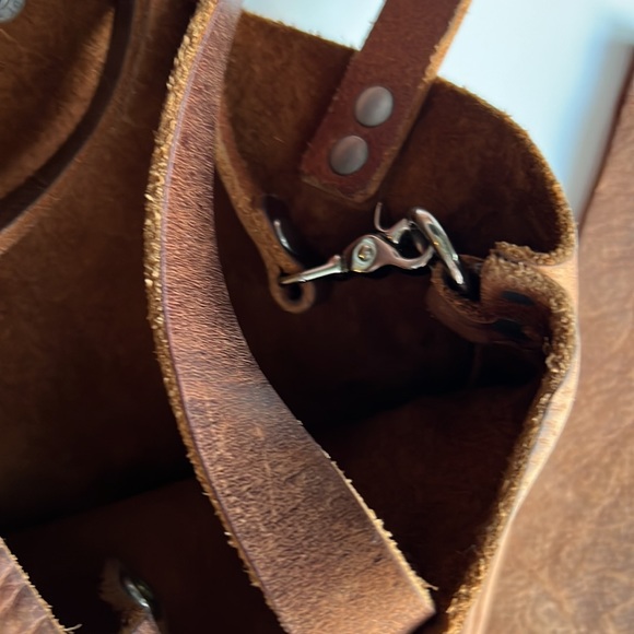 🔥Handmade Leather Tote and pouch Brown - Picture 16 of 17